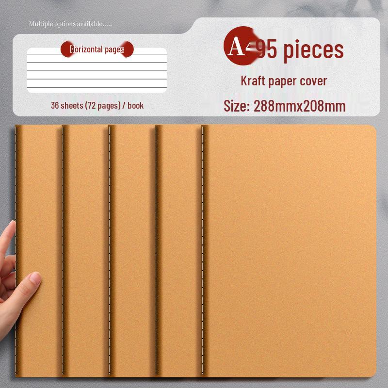 Thickened Kraft Paper B5 Lined Notebook for College and High School Students