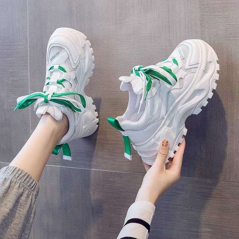 Single Mesh Dad Shoes Women's Ins Tide 2025 Summer New Thin Thick-soled Heightening Muffin Shoes Casual Sports Shoes