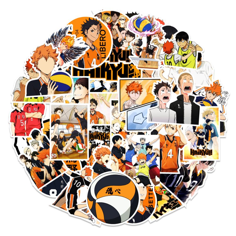 50 New Teenager Volleyball Stickers Car Mobile Phone Computer Skateboard Decoration Stickers Waterproof