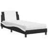 Vidaxl Łóżko Z Materacem, Czarno-Białe, 80X200 Cm, Sztuczna Skóra