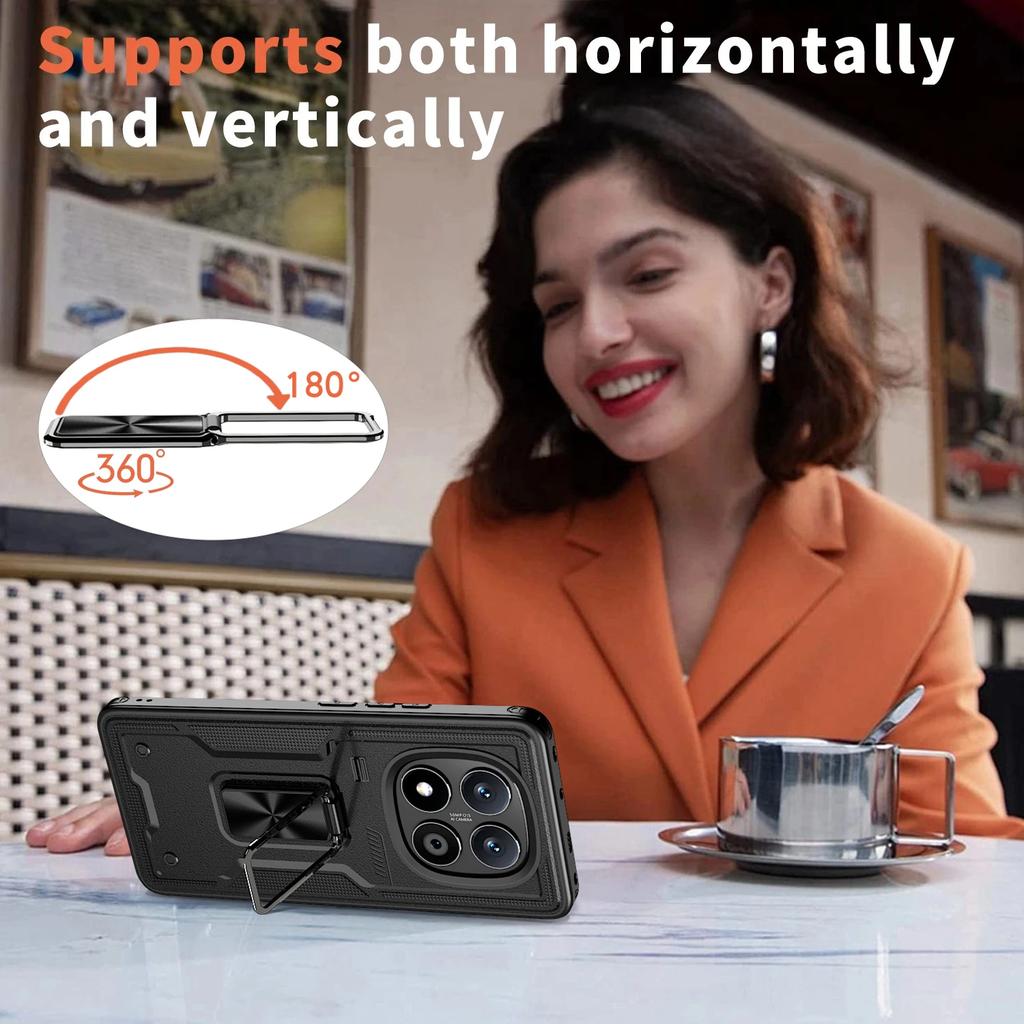 Magnetic Kickstand Case For Redmi Note 14 13 12 14C 13C 12C 11A 13R Xiaomi 14T POCO M6 X6 Pro 4G 5G Shockproof Armor Phone Cover