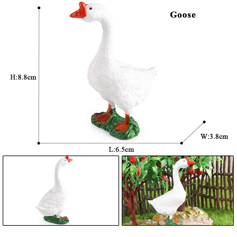 Oenux Farm Model Simulation Goose Duck Pig Hen Cow Horse Sheep Action Figures Poultry Animals Figurine Miniature Cute Kids Toy