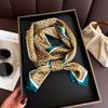 Floral Literary and Artistic Style Silk Scarf, Small Long Strip, Light Luxury Streamer, Tied Bag Decoration, Double-layer Scarf, Headband, Printed