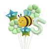 6Pcs Bee Daisy 40Inch Number Foil Balloon Set 1-9 Years Old Birthday Anniversary Graduation Baby Shower Party Decoration