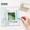 Paper Stacking Ruler Crafting Alignment Guides with Storage Case, 5 Pcs Color-Coded L-Shaped L-shaped Set Spacers Size Tabs for Card Making,