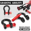 2 Pcs 1/2" D Ring Shackle 12 Ton (26,455 lbs) Maximum Break Strength with 5/8