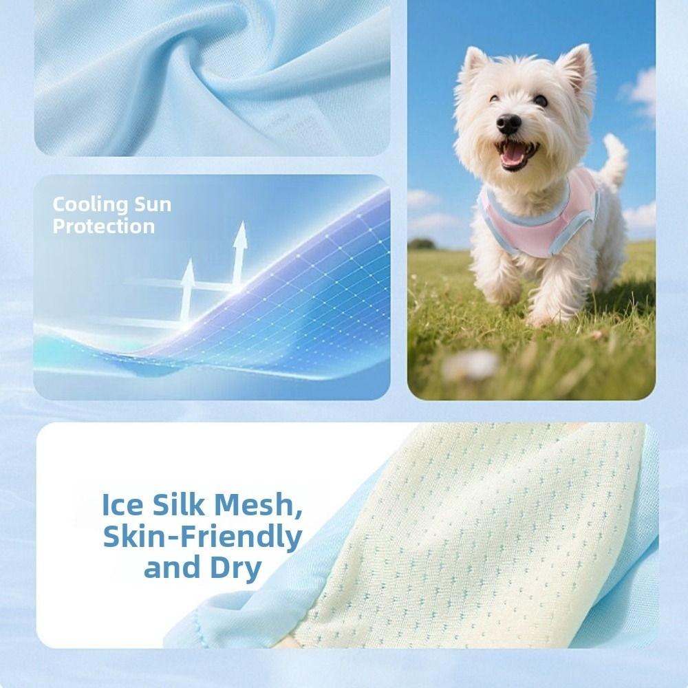 Thin Pet Sunscreen Clothes Sleeveless Cat Ice Silk Shirt Comfortable Dog Cooling Vest  Summer