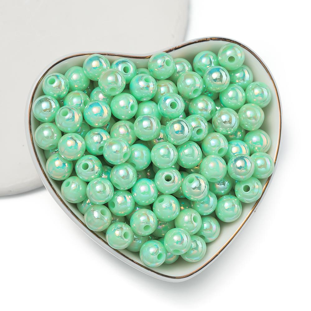 50/100pcs 6/8/10mm AB Color Acrylic Beads Round Loose Spacer Beads for Jewelry Making DIY Handmade Necklace Bracelet Accessories
