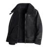 2024 Men's Trendy Shearling Lined PU Leather Motorcycle Jacket