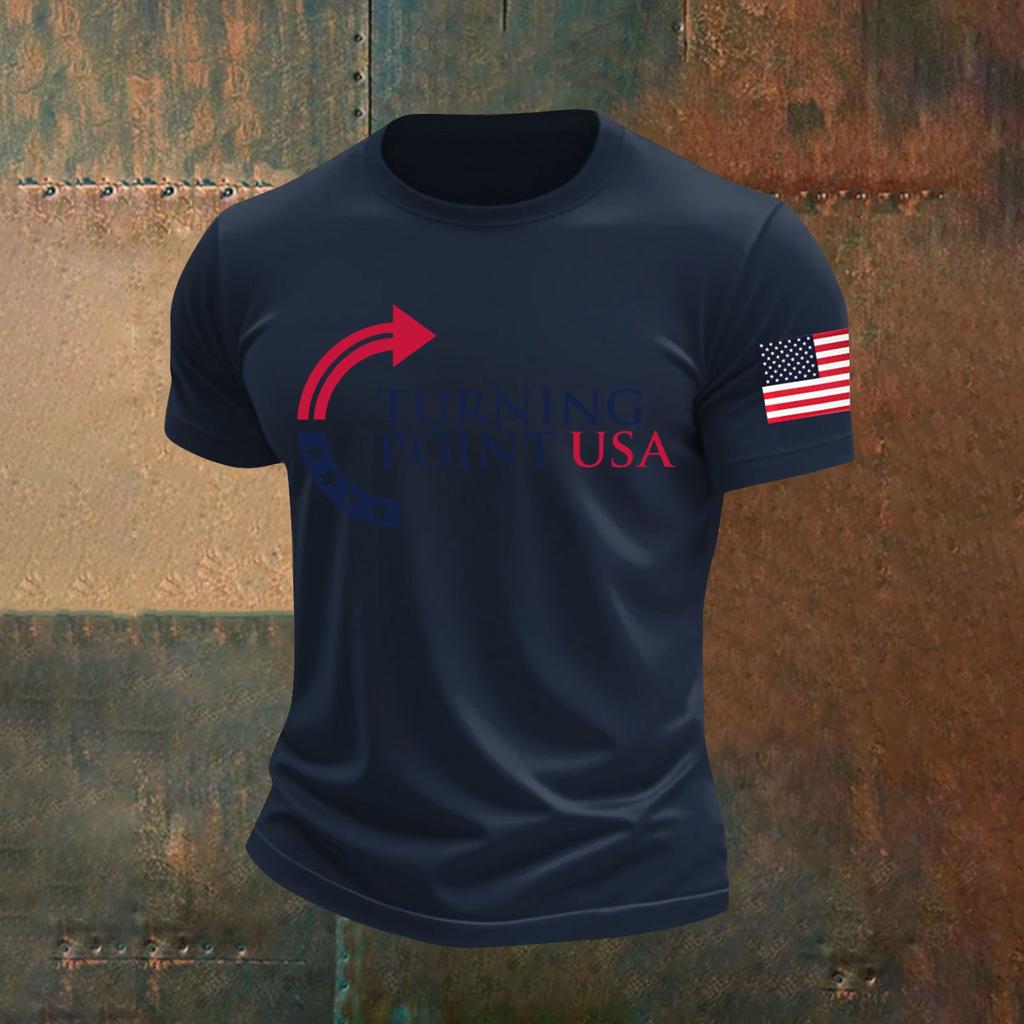 Pánské tištěné tričko s krátkým rukávem Pánský volný ležérní top s krátkým rukávem