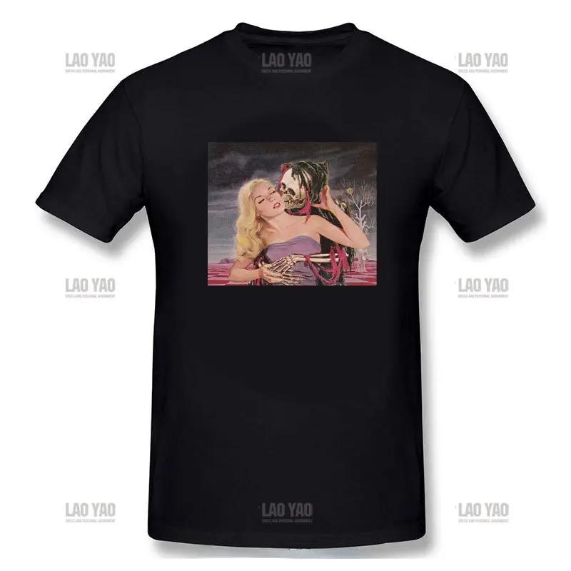 The Lovers Sweet Kiss Skull Tshirts Hug Me Pure Couple Skeleton Skull T Shirt Men Easter Day Death Punk Style T Shirts