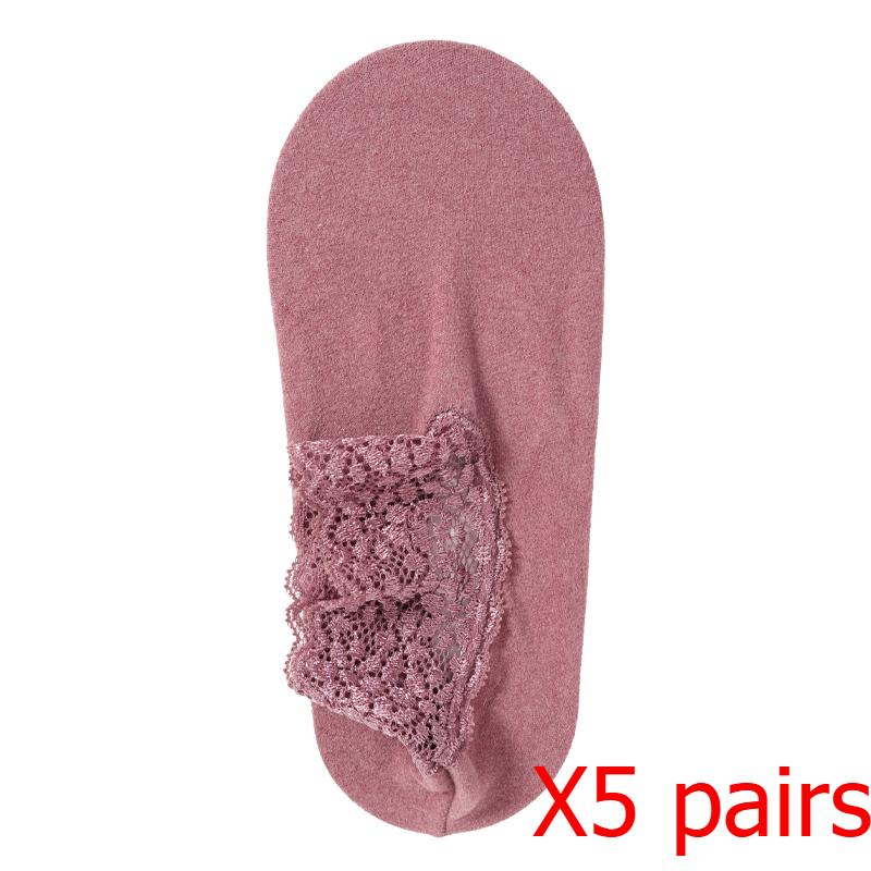 Women's Autumn Winter Thickened Warm Fleece Socks Lace Ankle Socks Non-slip Floor Socks