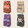 24pcs Halloween Kraft Paper Bags Student Theme Party Candy Packaging Paper Bags Halloween Snack Bag-24 Bags+24 Circular Stickers