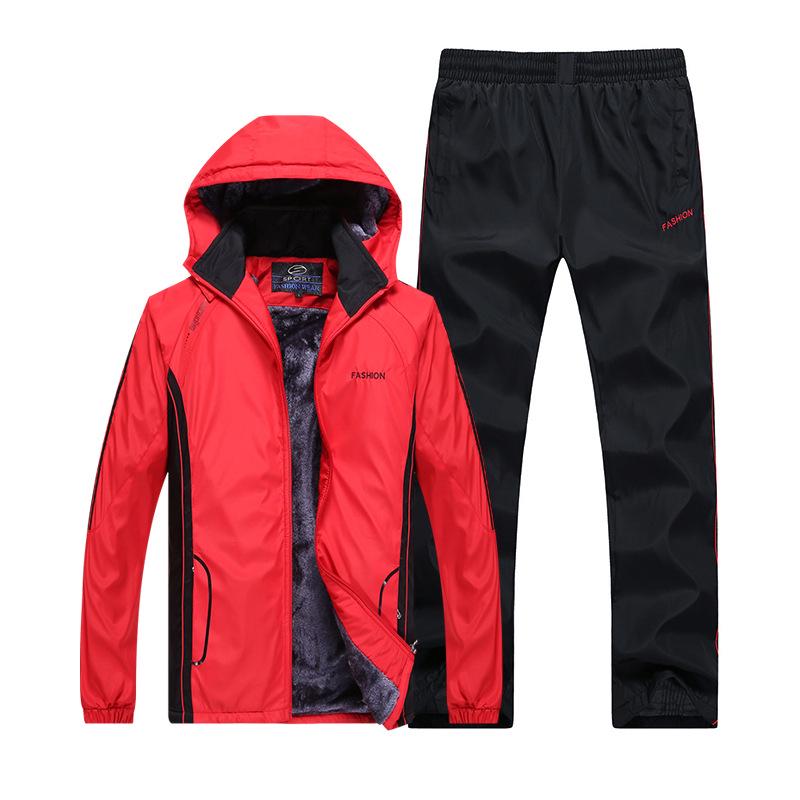 

Men s Winter Snow Warm Thickened Suit Large Size Work Clothes Warm Jacket + Warm Pants Two-piece Suit 5XL