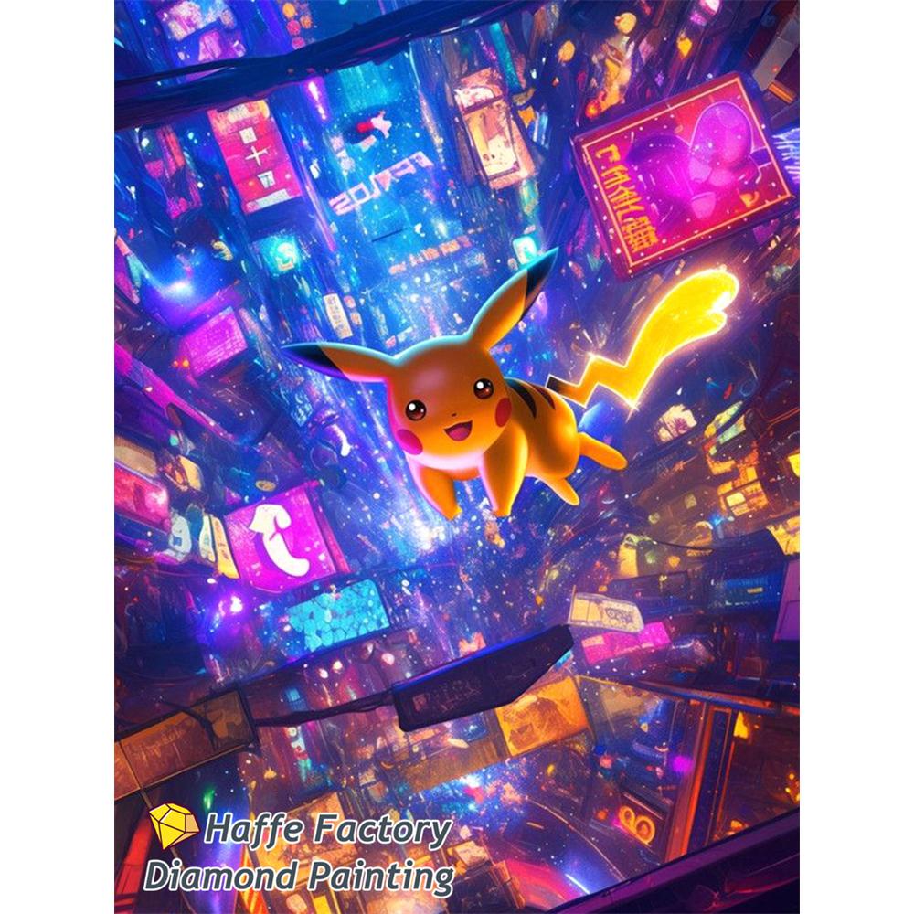 Fantasy Forest Pokemon DIY 5d Pełny Obraz Diamentowy Charmander Bulbasaur Eevee Jigglypuff Art Mozaika Haft Krzyżykowy Dekoracja Pokoju