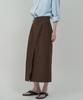 MOTT Autumn Basic Slit Skirt-Brown