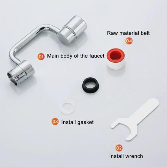 1/2Pcs Faucet Mechanical Arm with Gentle Face Wash Dual Water Jet Mode Rotable Bubbler Extension Rod Faucet Attachment