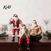Holiday Party Decorations Strong Muscles Santa Claus Ornament, Muscle Lines And Beard Decor, 3D Printed Funny Creative Statues Christmas Decoration