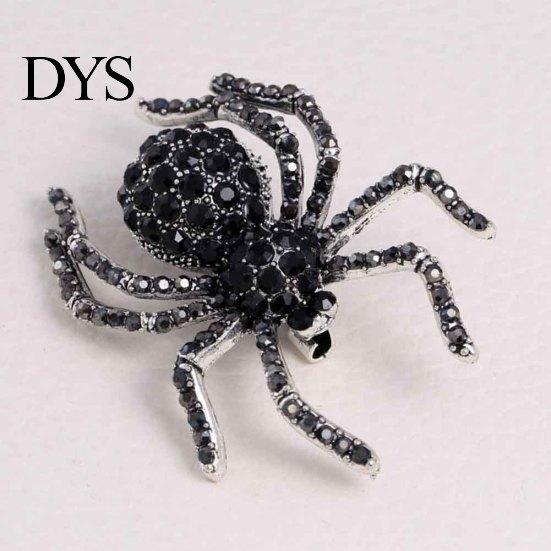 Vintage Women Rhinestone Inlaid Spider Brooch Pin Bag Badge Lapel Jewelry Gift