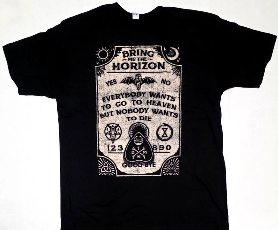 Bring Me the Horizon Ouija Board Shirt, Deathcore Metal Graphic Tee, Men’s Black XXXL