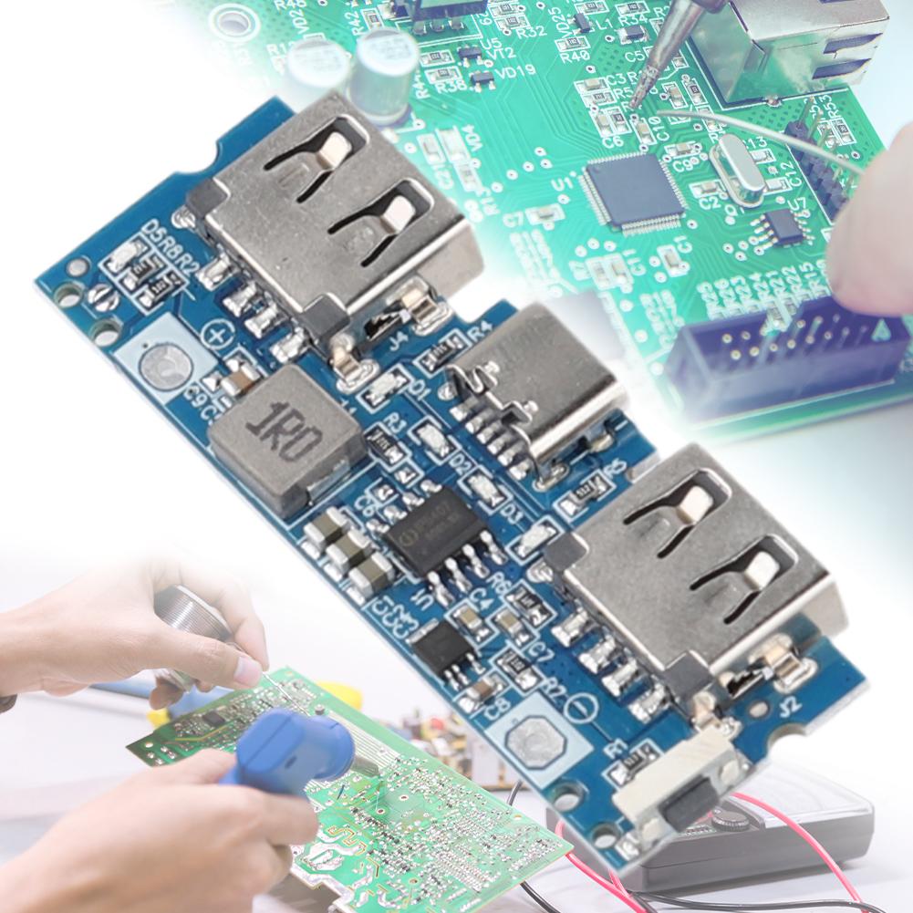 Micro/Type-C Lithium Battery Charger Board DIY USB Power Bank Board USB 5V 2.4A Mobile Power Bank Module Dual USB For Phone DIY