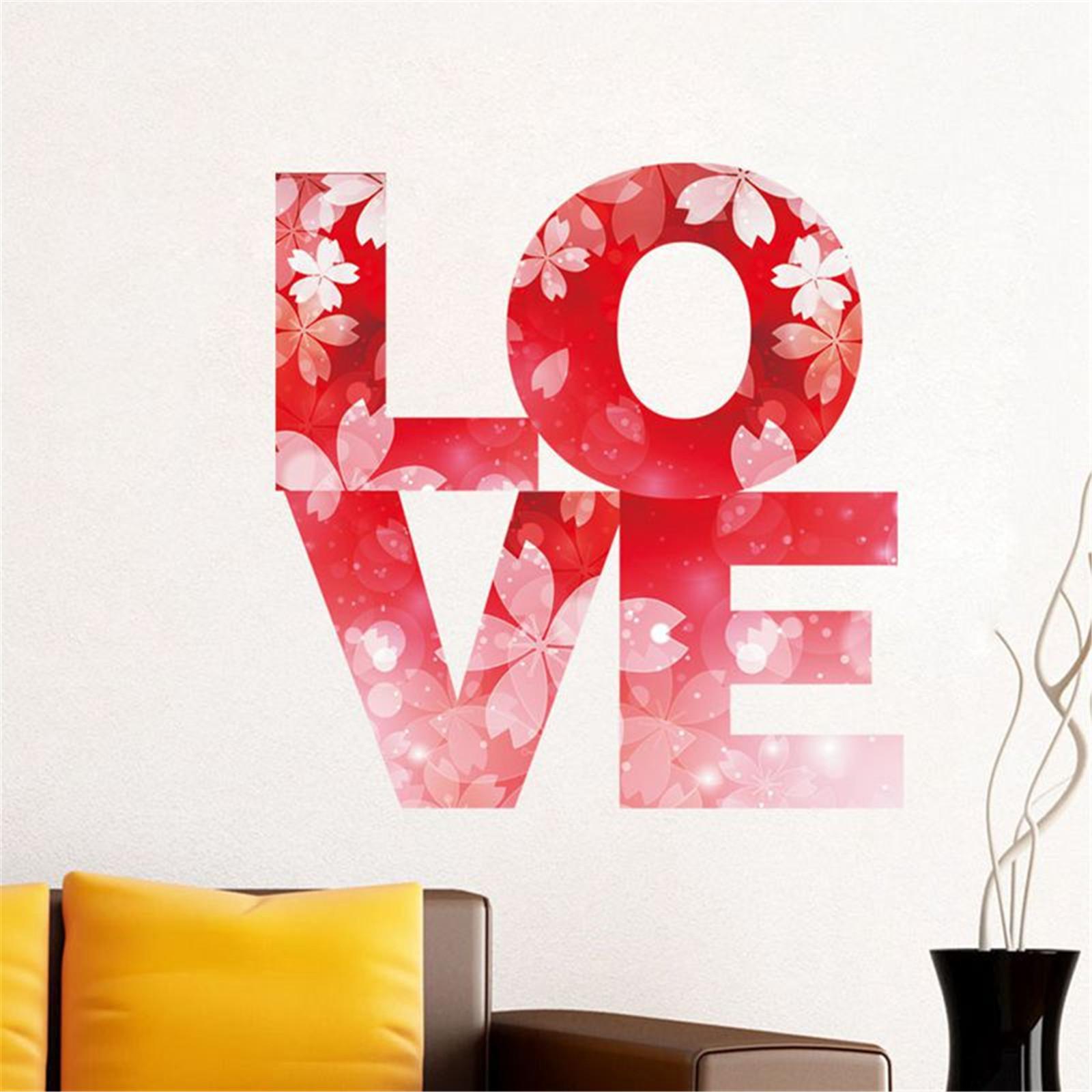Valentine s Day LOVE Wall Stickers Bedroom Self-adhesive Removable Stickers