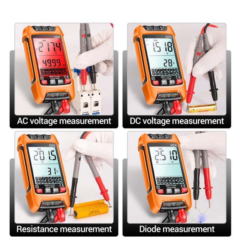 Digital Multimeter Voltage Current Resistance Tester with Flashlight NCV for Measuirng AC/for DC Voltage Current Frequen