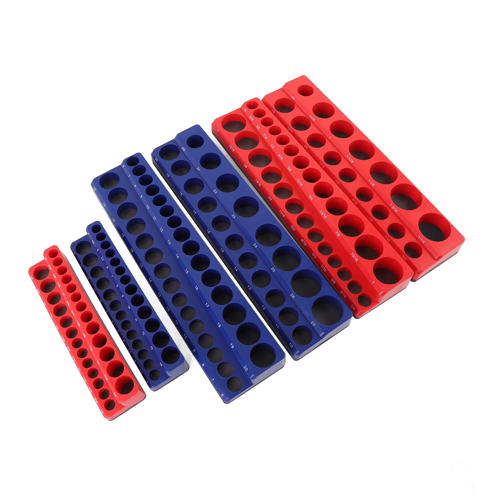 

Набор магнитных органайзеров для торцевых головок, 6 шт., Сильный магнит, Несколько размеров, Экономия места для 1/4 дюйма, 3/8 дюйма