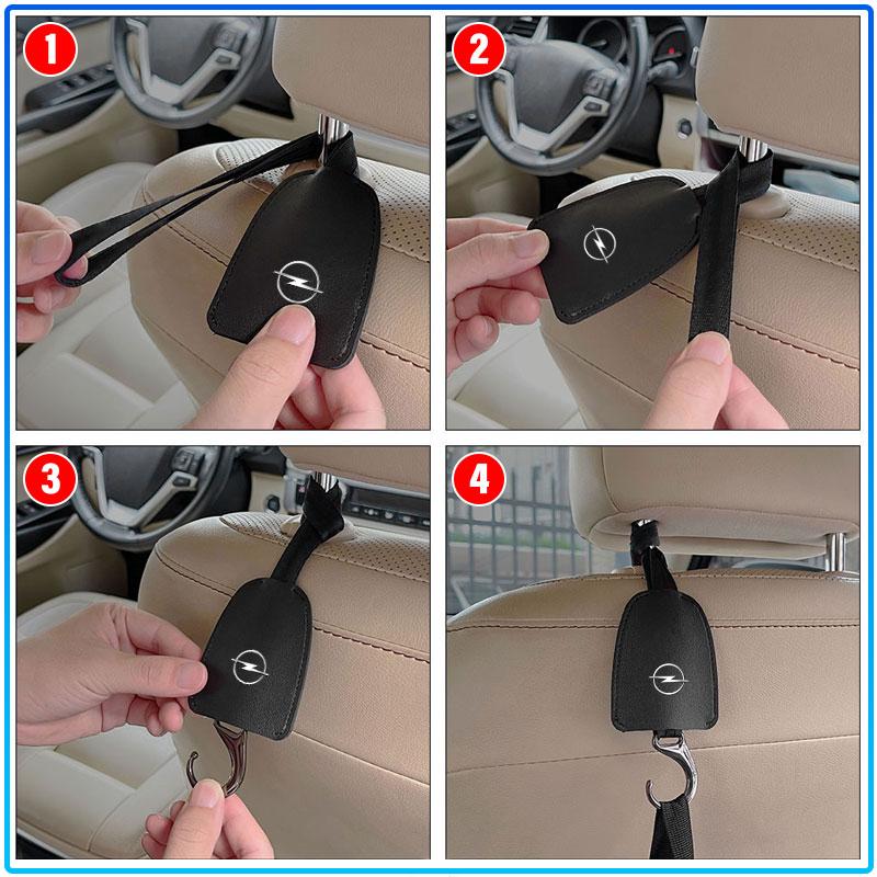 Leather Car Seat Back Hooks Portable Hanging Bag Rack Car Accessories For Opel Astra C G H Insignia J K Zafira B Corsa Vectra C Corsa C