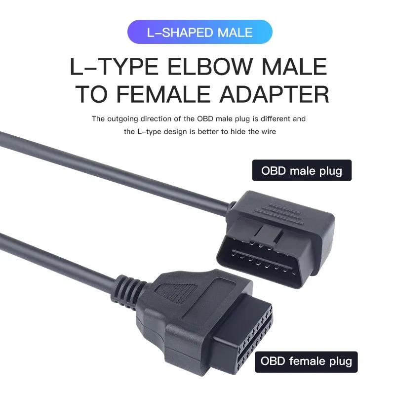 Jieyuan OBD16-Pin Male To Female Conversion Cable OBD2 Extension Cable Connector Adapter Used For Diagnostic Tools
