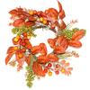 30cm Harvest Wreath Door Hanging Thanksgiving Fall Decor With Maple Leaves Pinecones Berries Vine Craft