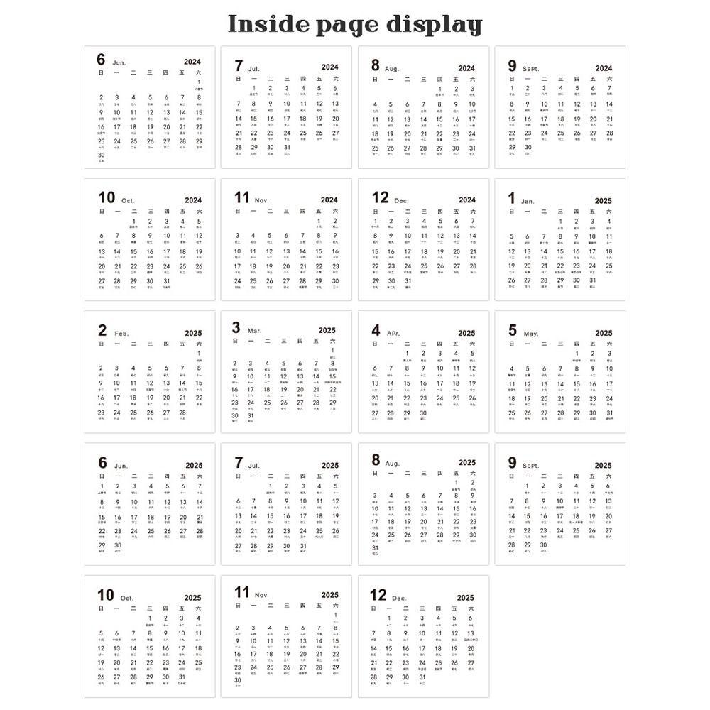 Thick Paper Mini Desktop Calendar Creative Standing Flip Calendar  Office Ornaments