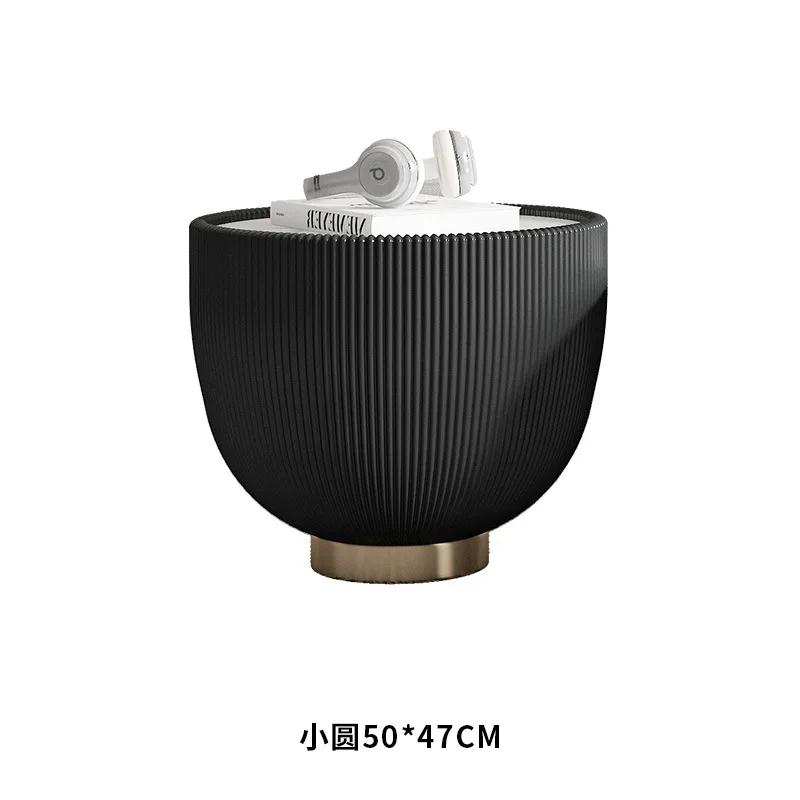 Rock Slab Tea Table Light Luxury Modern Size Combination of Nordic Living Room Small Family Round Tea Table