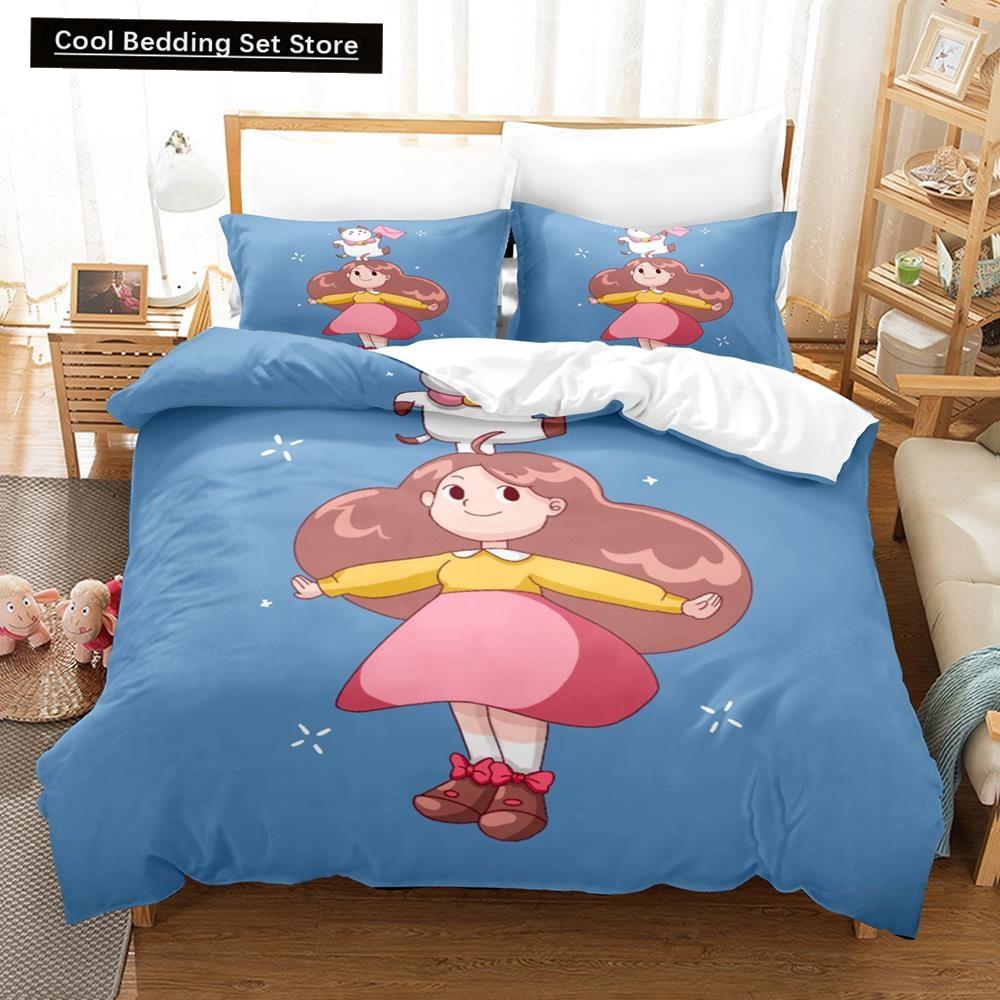 3D Anime Bee And Puppycat Bedding Set Single Twin Full Queen King Size Bed Set Adult Kid Bedroom Duvet cover Sets Home Textiles