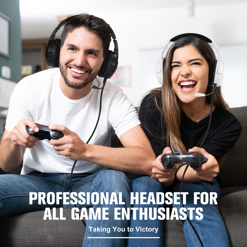 S100 Leather Gaming Headset Over-ear Headphone Earphone with RGB Light Noise Cancelling Stereo Sound PS5 PS4 Switch PC