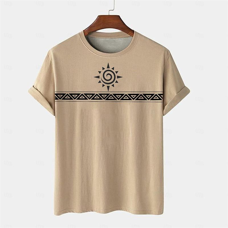 Retro Ethnic Style T Shirts For Men Summer Casual Short Sleeve 3D Printed Crew Neck T-shirts Loose Streetwear Harajuku Tees Tops