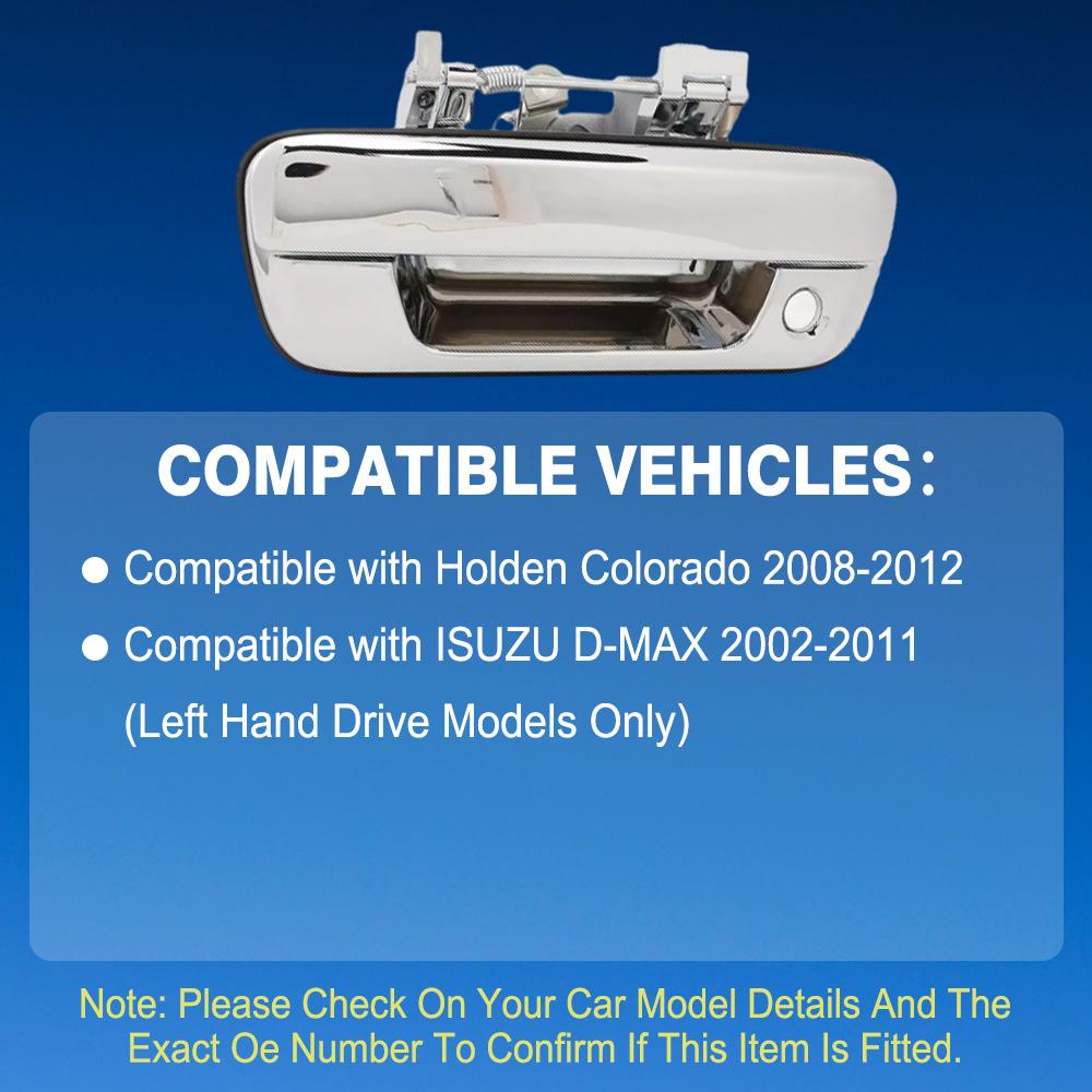 Ручка задней двери багажника с/без замка Хромированная для Holden Colorado RC 2008-2012 Isuzu D-Max 2002-2011 8972353863