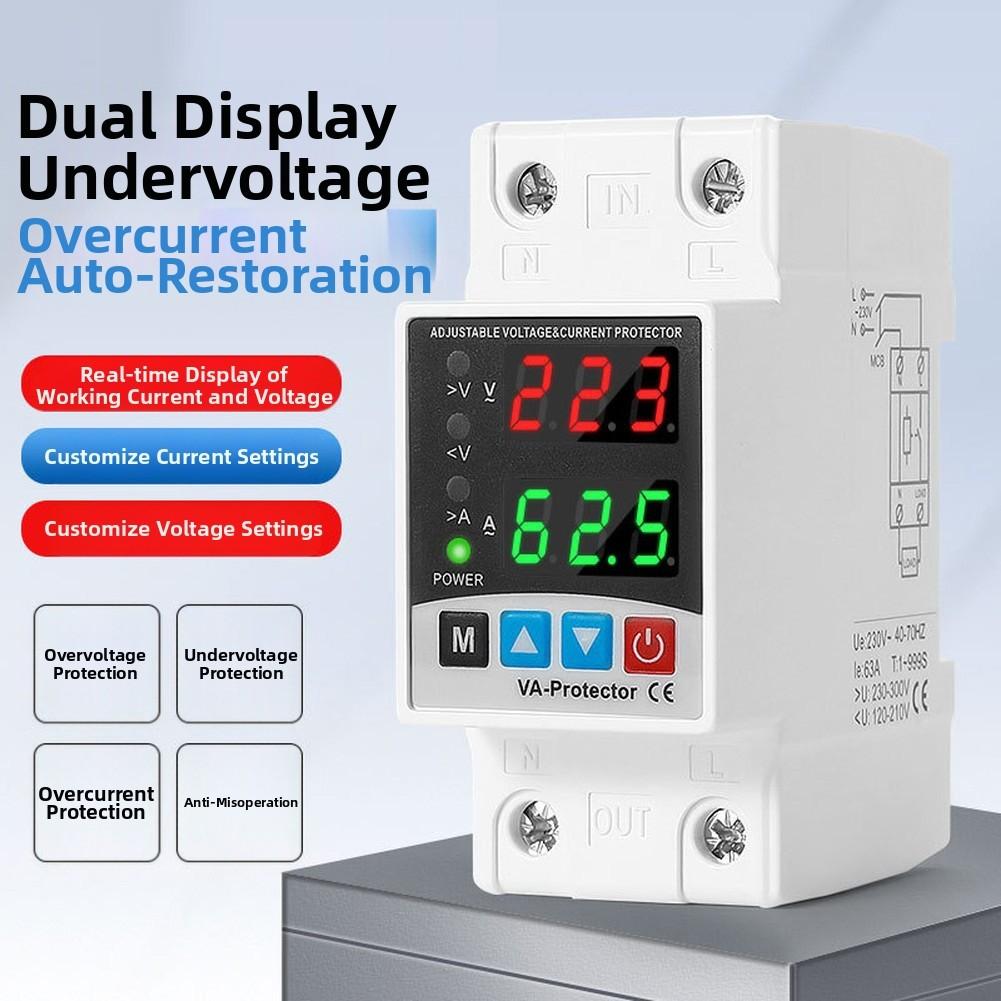Adjustable Delay Digital Circuit Breaker Self Resetting 40A to 63A with Compact Design for Household Electrical Use