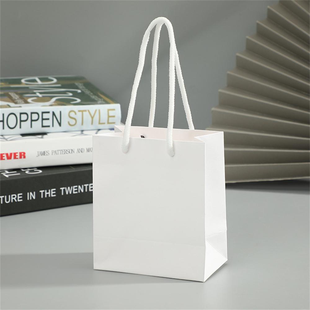 

Colored Kraft Paper Bags Hand-held Paper Bags Rectangular Gift Candy Colorful Shopping Bags Party Birthday Supplies білий