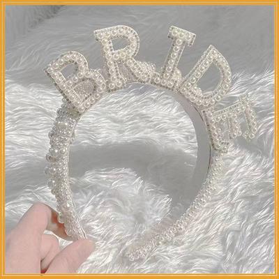 Bride Pearl Headband European American Accessories Handmade Party Headband Beaded Bridal Vintage Pearl Hair