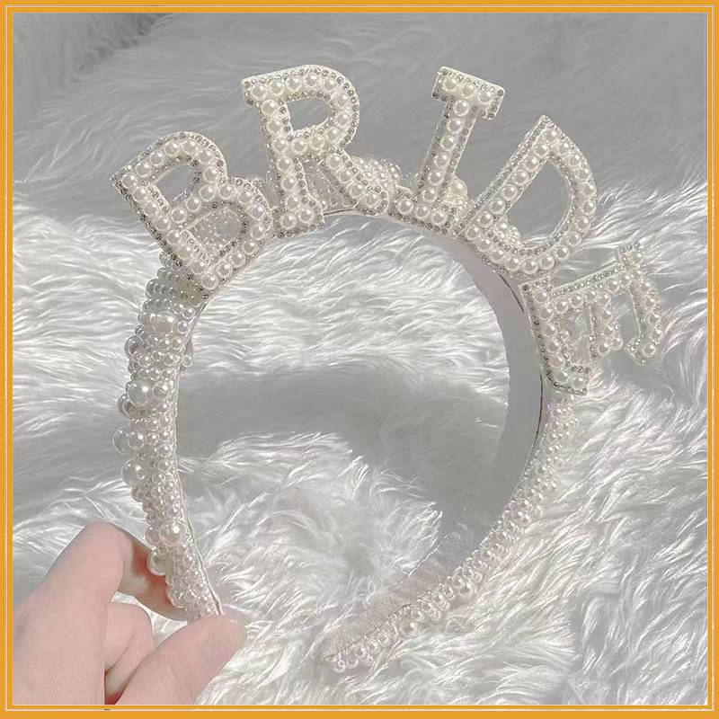 Accessories Handmade European American Party Headband Beaded Bridal Vintage Pearl Hair Bride Pearl Headband