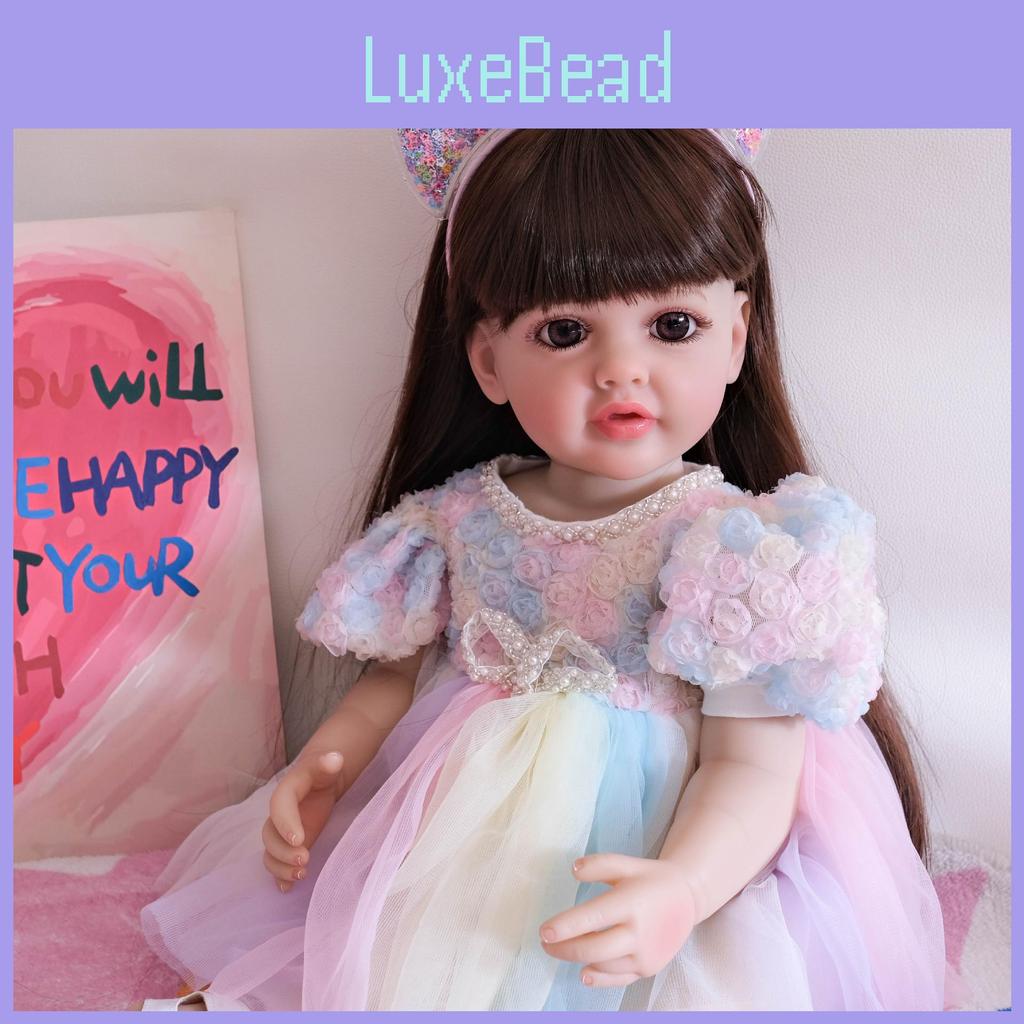 Reborn Doll Betty 55cm Silicone Full Body Collectors Edition With Colorful Lace Dress And Cats Ears Headband Decor For Gift And Display