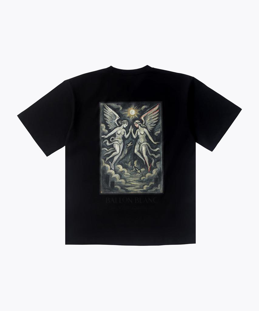 Ballongbeullanglaipeu Ethereal Oversize Round Tee (Cotton 100%) - Black