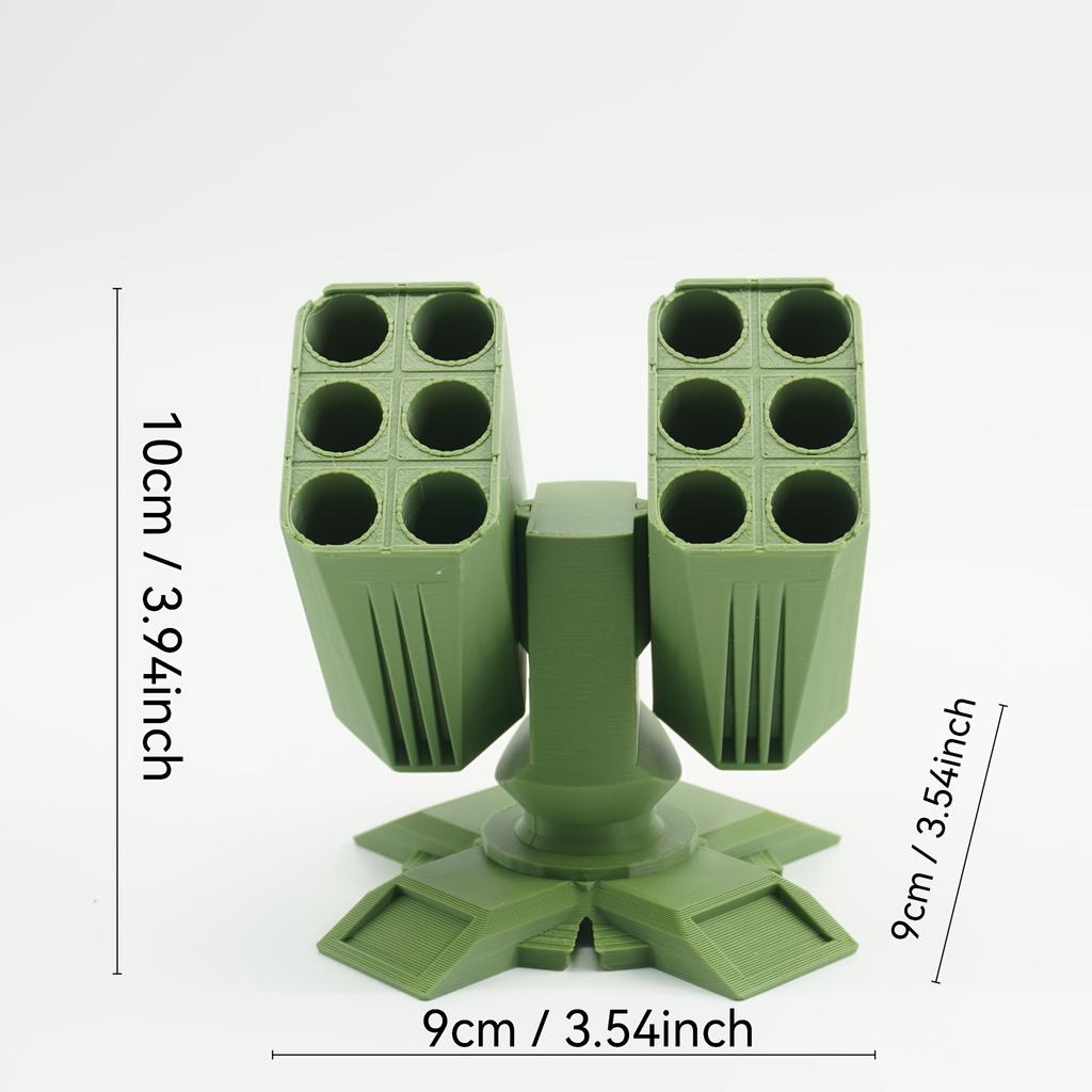 3D Tištěný Držák na Tužky ve Tvaru Rakety Kreativní Stojan na Tužky ve Tvaru Protiletadlové Rakety Stolní Organizér Dekorace Domácí Kanceláře