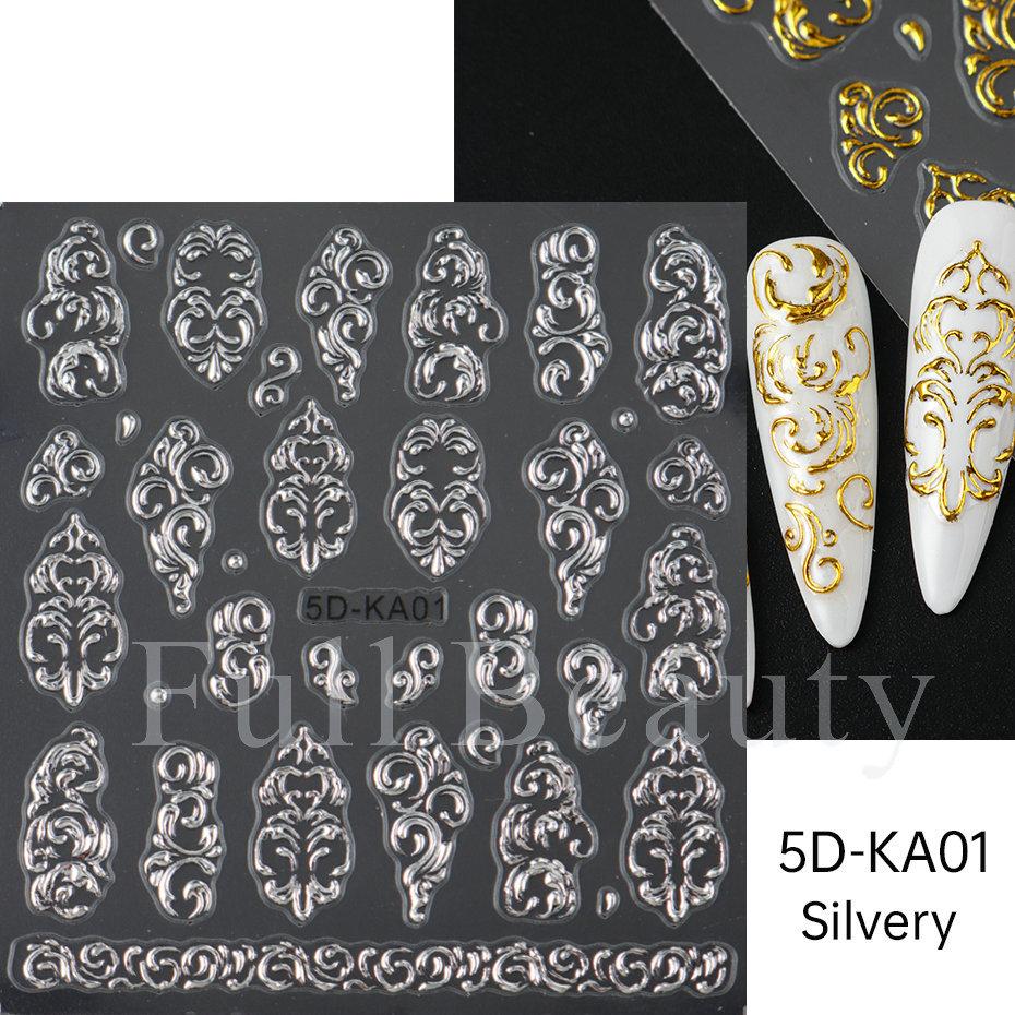 Nail Art Stickers Valentine's Day Embossed Three-dimensional 5D Hot Stamping Love Hollow Love Nail Stickers