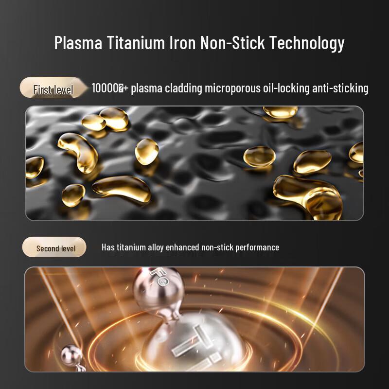 SUPOR 32cm Coating-Free Titanium Iron Non-Stick Wok