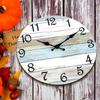 10 Inch Silent Wall Clock Blue Ocean Style Decorative Battery Operated for Living Room Kitchen Bedroom Blue White Wood