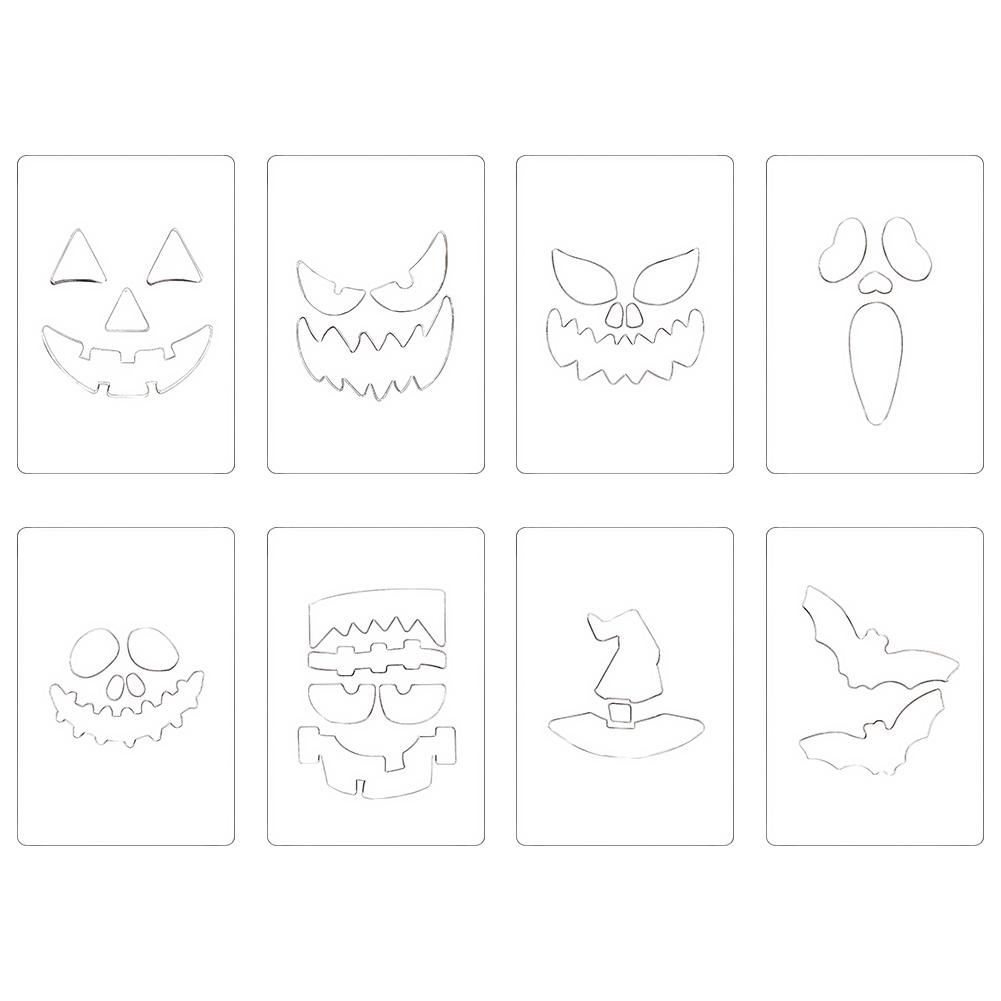 Halloween Pumpkin Ghost Bats Face Embossing Die Cuts Stencils Carving Stencils for DIY Pumpkin Carving Wood Walls Art Decor