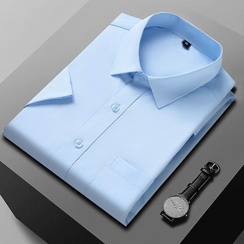 New Romon anti-wrinkle short-sleeved shirt men's short-sleeved white men's shirt non-ironing high-end overalls inch shirt
