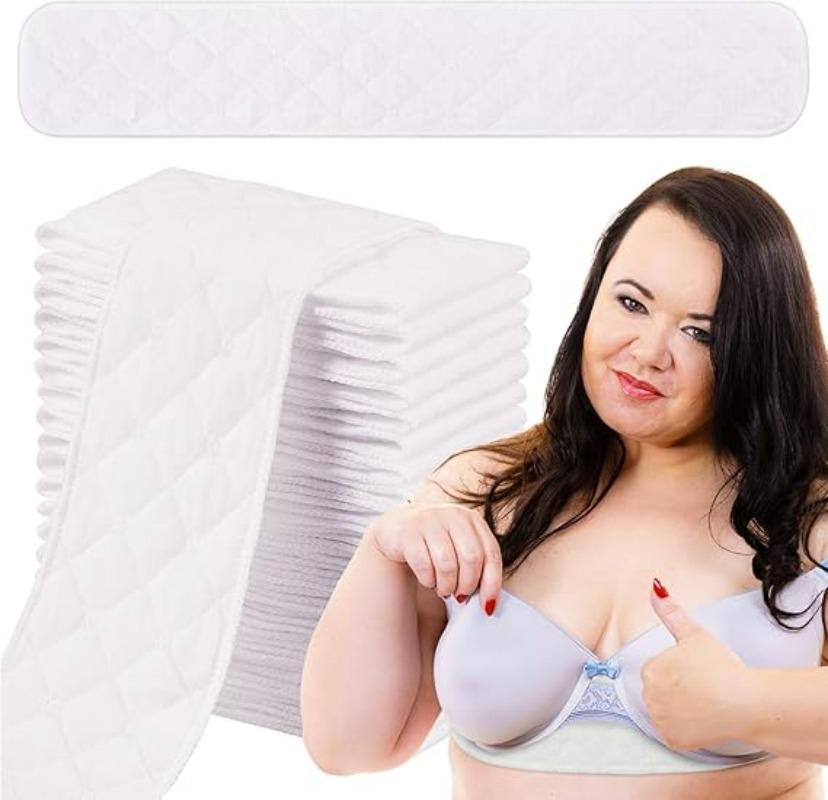 1-20pcs Upgrade Cotton Bra Liners Sweat Absorber Rectangle Under Breast Sweat Pads for Women Washable Bra Liners for Sweating
